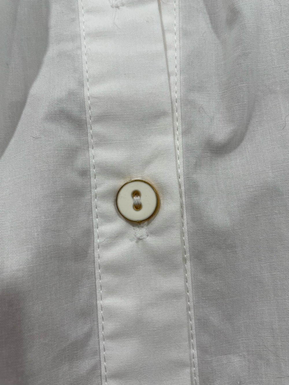 Karlie White Button-Up Blouse with Puff Sleeve Detail Sz M - Picture 4 of 5